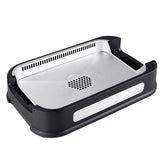 Tabletop Digital Instant Indoor Portable Charcoal Smokeless Electric Barbecue Grill With Compact Tempered Glass Lid Non-stick