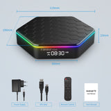 Android 12 Smart TV Box 4K Media Player 6K Decording H.265 VP9 Dual Band WiFi6 BT5.0 Digital Display with Remote Control TV Box