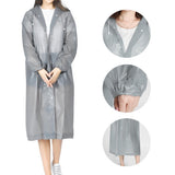 22    5 Colors Hooded Ponchos Transparent Raincoat EVA Elastic Cuffs Women Men Outdoor Travel Rain Cover Waterproof Camping