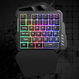 One Handed Gaming Keyboard Single Handed Mini Membrane Keyboard Professional Ultra-slim Wired Keyboard for PC Gamer