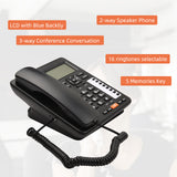 2-Line Desktop Corded Telephone Answering System Caller ID/Call Waiting Backlight LCD &amp; Handset/Base for Office Home Conference
