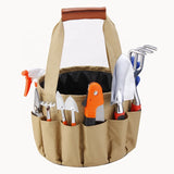 New 10 Piece Set Mini Gardening Potting Tools Wooden Handle Shovel Rake Shovel  Bonsai Tools Bucket Organizer Bucket Tool Bag