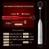 Electric Mixers Handheld Milk Foame Maker with 2 Stainless Steel Whisks 3-Speed Mini Stirrer for Coffee Latte Cappuccino Egg Mix