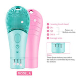 Electric Facial Cleanser Silicone Cleansing Brush Face Pore Deep Blackhead Washing Makeup Remover Foaming Brush Sonic Massager
