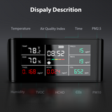 Air Quality Monitor, Aiment 9 in 1 Multifunctional Carbon Dioxide Detector Accurate CO2 Tester Air Quality Detector Air Analyzer