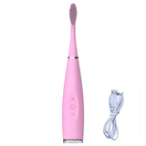 USB Rechargeable Silicone Sonic Toothbrush Electric Oral Care Dental Teeth Whitening Waterproof Deep Cleaning Tooth Brush 20#814