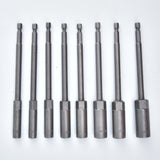 Impact Drill Bar Wrench Extension 8Pcs Socket Adapter Set 8Pcs Power Nut Driver Long Metric 150mm 1/4 Inch Hex