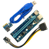 F19E VER009S PCI-E Riser Card PCIE 1X to 16X Extender  USB 3.0 Cable 4 Pin Power Cable