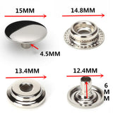 25sets(100pcs) Stainless Steel Snap Fastener Press Stud Cap Button Marine Boat Canvas Set Marine Hardware Accessories