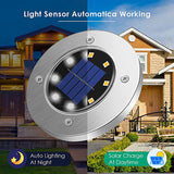 8PCS Solar Ground Light Outdoor Waterproof 8 LED Landscape Lighting Solar Light Cold Light Outdoor Ground Light