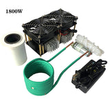 1800W 2500W ZVS Induction Heater Induction Heating PCB Board Heating Machine Melted Metal + Coil+ Crucible+Pump+Power Supply