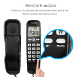 Telefono Mini Telephone Landline Phone DTMF/FSK Home Office Hotel Incoming Caller ID LCD Display Home Desktop Wall-mounted Phone