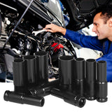 1/2Inch Drive Hex Impact Socket Set 10-Piece Deep Socket Metric Sizes 10-24mm Carbon Steel with Hard Storage Box