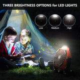 Portable Camping Fan with LED Lights, USB Powered Battery Table Fan for Desk, Tent Fan for Outdoor, Home, Office, Travel
