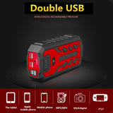 28000mAh Car Battery Jump Starter Portable Emergency 12V Car Battery Booster 15V/1A Dual USB Wireless Charging LED Flashlight