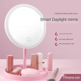 USB Charging Three Variable LED Light Color Hair Desktop Makeup Mirror Folded Belt Is Lamp Table