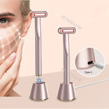 Upgraded Warming Light Therapeutic Eye Face Massager EMS Touch Induction Vibrating Relaxation Wand 360° Rotate Cosmetic Device