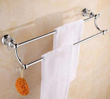 Modern Clear Crystal Bathroom Accessories Sets Silver Polished Chrome Bathroom Products Solid Brass Bathroom Hardware Sets jk6