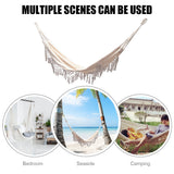 Camping Pure Double Hammocks Canvas Tassel Sleeping Outdoor Backyard Swing Beds for Home Garden Laying Accessories