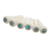 18X Guitar Bone Bridge Pins with 5.3mm Position Abanlone Dot for Acoustic Guitar Parts Replacement