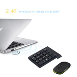 Basix Wireless Keyboard mouse Mini Digital Number Numeric Keypad accounting Bank 18 Keys keypad Mouse set For Laptop PC Notebook