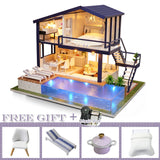 CUTEBEE DIY Dollhouse Wooden Doll Houses Miniature Doll House Furniture Kit Casa Music Led Toys for Children Birthday Gift A68A