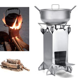 Foldable Wood Burning Stove Compact Mini Burner for Outdoor Picnic Camp Cooking BBQ