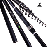 2019 Portable  Rock 2.4m 3.6m 4.5m 5.4m 6.3m 7.2m Carp rod  Telescopic Sea Fishing Rod Spinning rod carbon fiber Ultralight hard