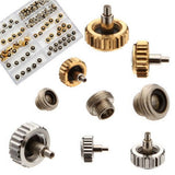 60PCS Durable Watch Crown Spare Replacement Metal Mixed Watch Stem Crown Repair Parts Assortment Set 5.3mm 6.0mm 7.0mm