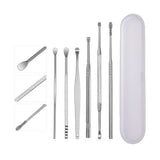 6PCS/set Stainless Steel Earwax Remover Earpick Cleaner Kit Wax Curette Remover Ear Care Cleaning Spoon Ear Pick Beauty Tools