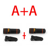 2022.12X Mobile Phone Lens Monocular Telescope Long Focus Lenses 0.45X Wide Angle macro Fisheye Lens For Digital Camera Mobile