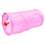 Foldable Pet Cat Toy Tunnel ring paper two-way tunnel with hanging two balls for cat Kitten playing Funny drill bucket 8 colors