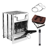 Camping Wood Stove Portable Folding Lightweight Stainless Steel Wood Stove Backpacking Stove for Outdoor Survival