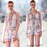 2020 New Fashion Women's Transparent Thicken  Plastic Raincoat Travel Waterproof Rainwear Adult Poncho Outdoor Rain Coat