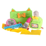 Dog Toy Set Q-MONSTER Plush Squeak Chew Toys Medicine Cabinet Makeup Bag Cute Interactive Puzzle Pet Toys
