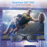 JX-30 3D Active Shutter Glasses DLP-Link 96Hz/144Hz USB Rechargeable Home Theater Blue For BenQ Dell Acer Optama Sony Projector