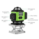 16 Lines 4D Laser Level Green Line SelfLeveling 360 Horizontal and Vertical Super Powerful Laser Level Green Beam Laser Level