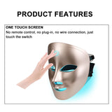 7 Colors LED Face Mask Phototherapy Facial Skin Care Home Anti Wrinkle Acne Smoothing Whitening Wireless Touch Screen