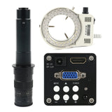 14MP 1080P HDMI VGA Video Microscope Camera + 130X 180x 300x Adjustable Zoom C Mount Lens + 56 LED Ring Light For PCB Soldering