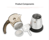3cup /6cupl Portable Electric Coffee Machine Stainless Steel Espresso Mocha Coffee Maker Pot For Home Kitchen Tools EU Plug