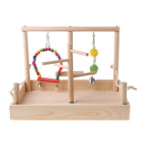 Bird Parrot Swing Climbing Ladder Desktop Stand Toy Wooden Playground Training Perch Platform Bird Cage Grinding Claws Chew Toys