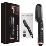 Electric Hair Straightener Comb Anti-Scald Hair Straightening Brush Comb Fast Heating Men's Beard Brush Hair Curler Styling Tool