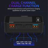ToolkitRC M6DAC 350W x 2 USB-C 65W AC DC Dual Smart Charger Discharger Battery Balance 15A for 1-6S Lipo LiHV Lion NiMh Pb Cell