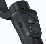 Video Shooting Hand Held Stabilizer 3-Axis Gimbal Bluetooth Connect Smart Phone Automatic Object Face Tracking Focus Zoom Button
