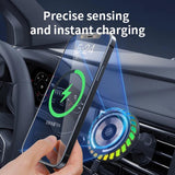 RGB Magnetic Car Phone Holder Macsafe Wireless Charger Car For IPhone 14 13 Samsung Universal Phone Holder Stand G2X8