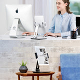 Adjustable Tablet Stand for Desk Hands Free Aluminum Alloy Smart Phone Holder for iPhone X/XR/XS, iPad Air Mini Pro 4.7''-12.9''