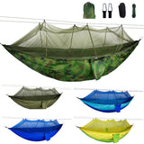 2 Person Portable Outdoor Camping Hammock with Mosquito Net High Strength Parachute Fabric Hanging Bed Hunting Sleeping Swing