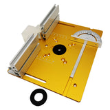 Upgrade Aluminium Router Table Insert Plate W/ Miter Gauge and Tenon Gauge and Fence for WorkBenches Wood Router Trimmer