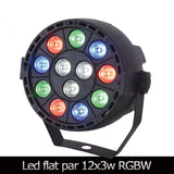 Flat 12 Led Par Stage Light Rgbw 36W Disco Party Lights Laser Dmx Luz Dj Effect Controller Dj Equipment Projector Luces Disco
