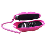 Corded Pink Telephone Real Working Desktop Home Office Telephone Cute Cartoon Lips Telephone phone Children Role Play Phone Gift